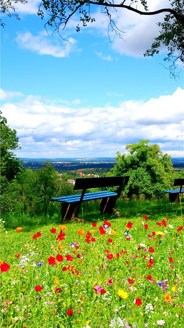 640x1136 Clouds and Spring Flowers Best HD For Android Devi... - trends iPhone Wallpaper