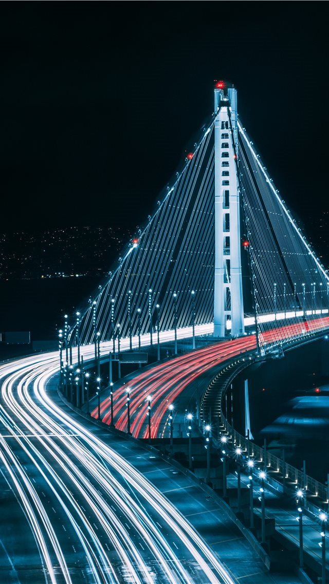 640x1136 San Francisco bridge during night time - grey iPhone Wallpaper