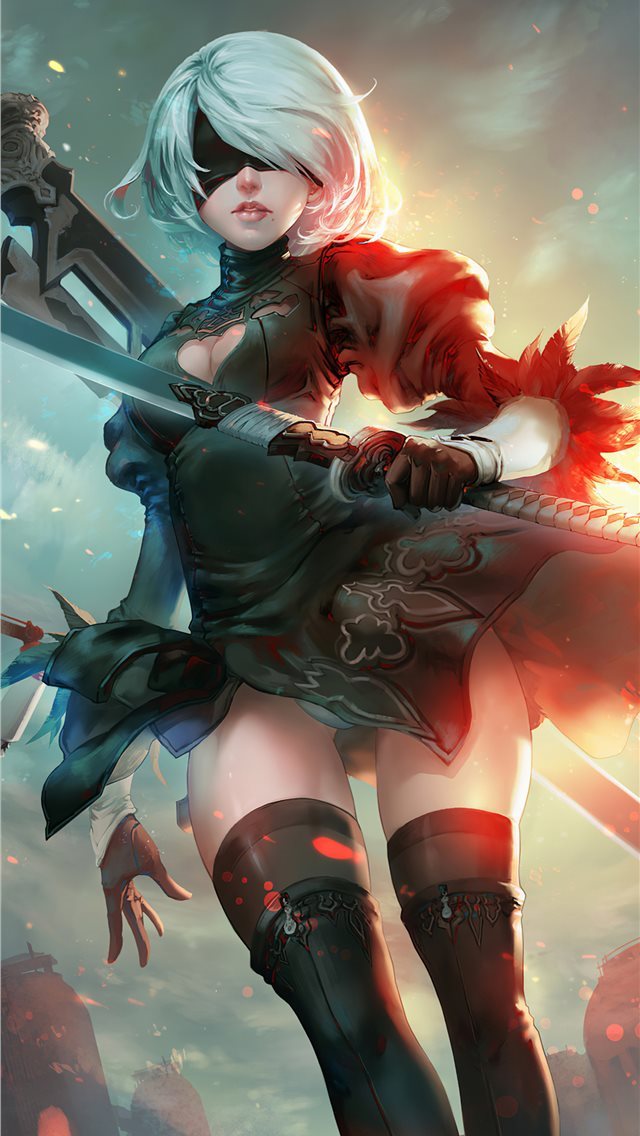 640x1136 nier automata fan arts 4k - artstation iPhone Wallpaper