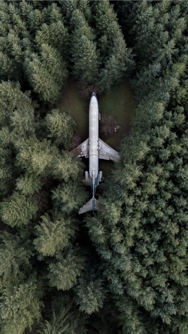aerial photography of gray airplane iPhone wallpaper 