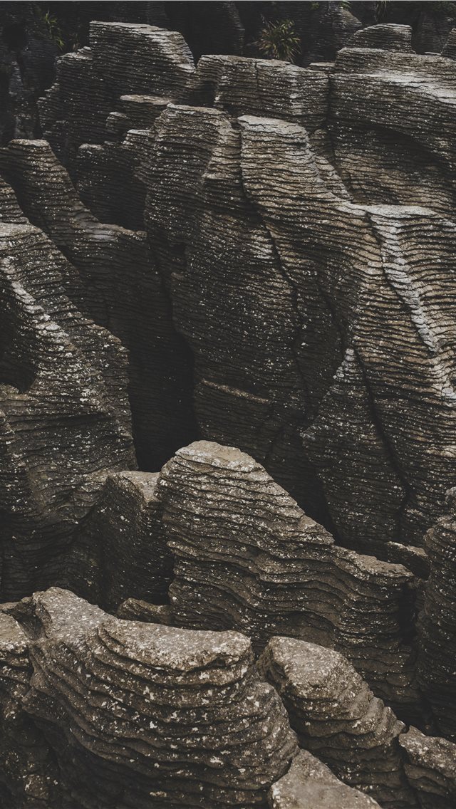 640x1136 gray rock formation - new zealand iPhone Wallpaper