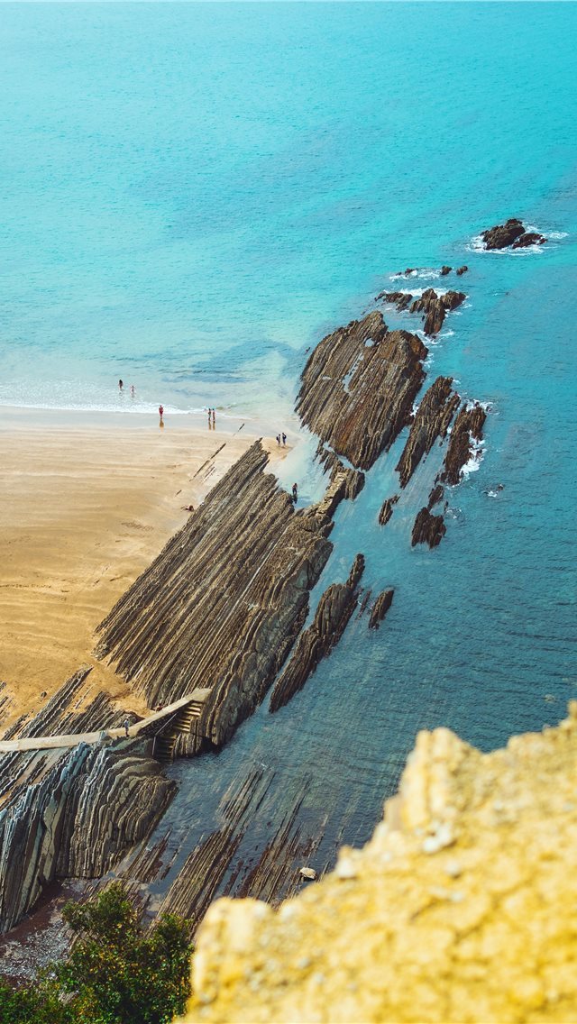640x1136 aerial view photography of ocean - spain iPhone Wallpaper