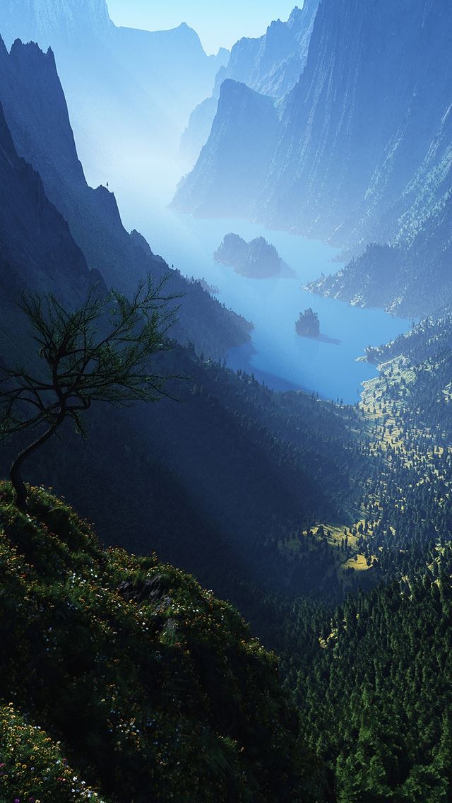 640x1136 Green Mountains - valley iPhone Wallpaper