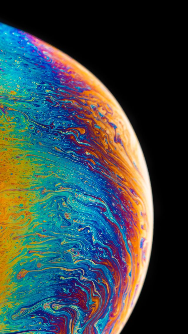 multicolored planet fluid painting iPhone wallpaper 