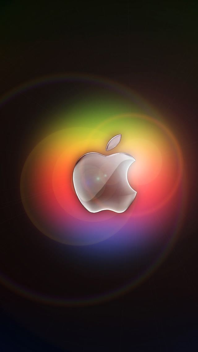 640x1136 Colorful Glow In Apple - logo iPhone Wallpaper
