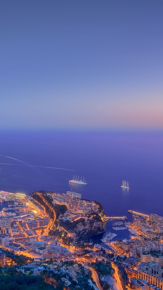 640x1136 Formula 1 Night Monaco -  iPhone Wallpaper