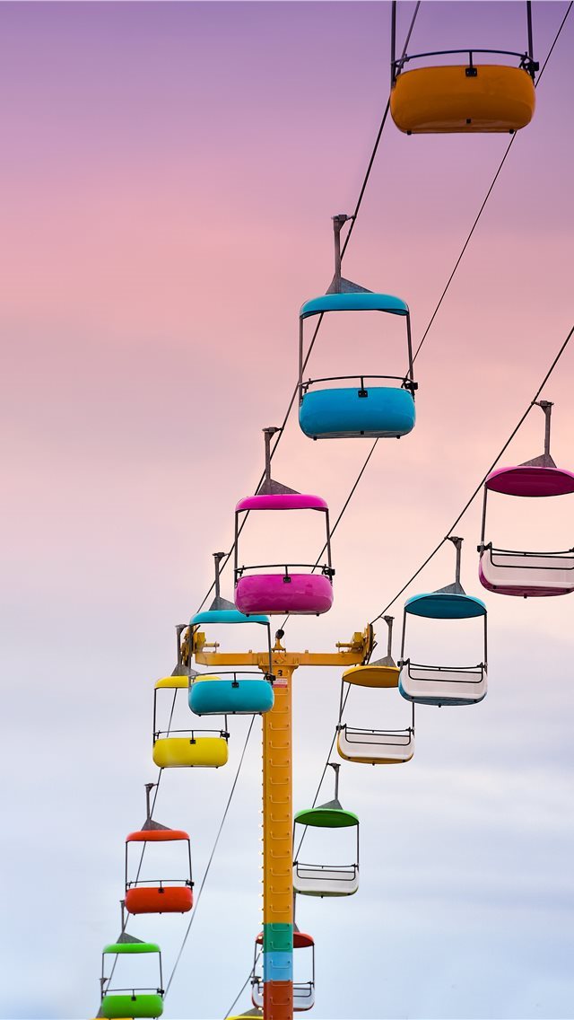 640x1136 empty multicolored cable cars - color iPhone Wallpaper