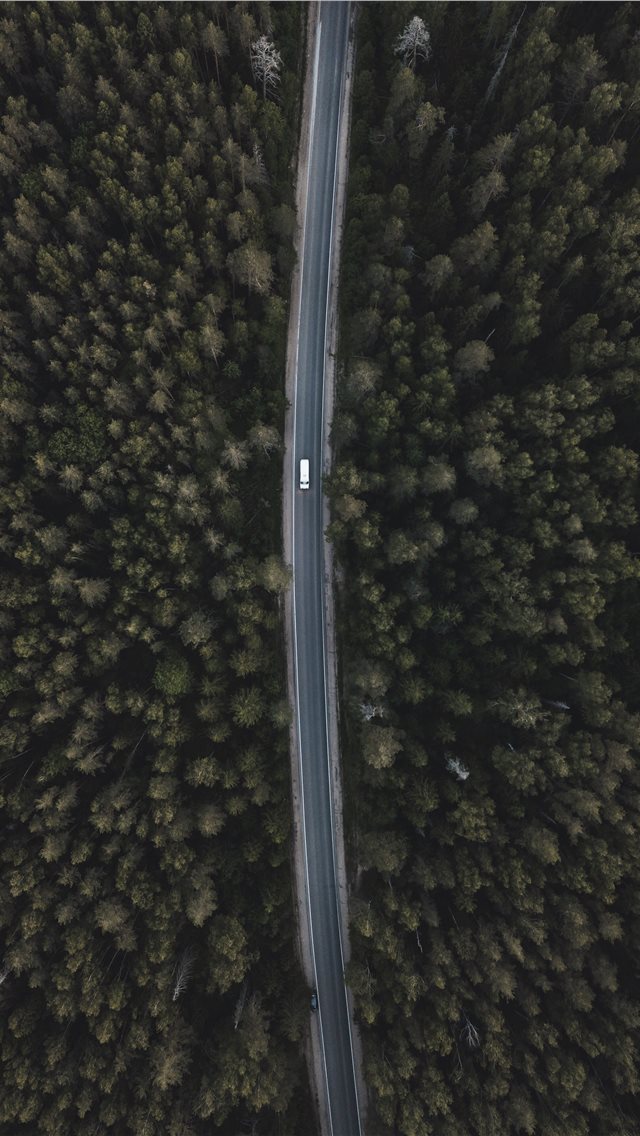 640x1136 aerial photography of white vehicle on street - green iPhone Wallpaper
