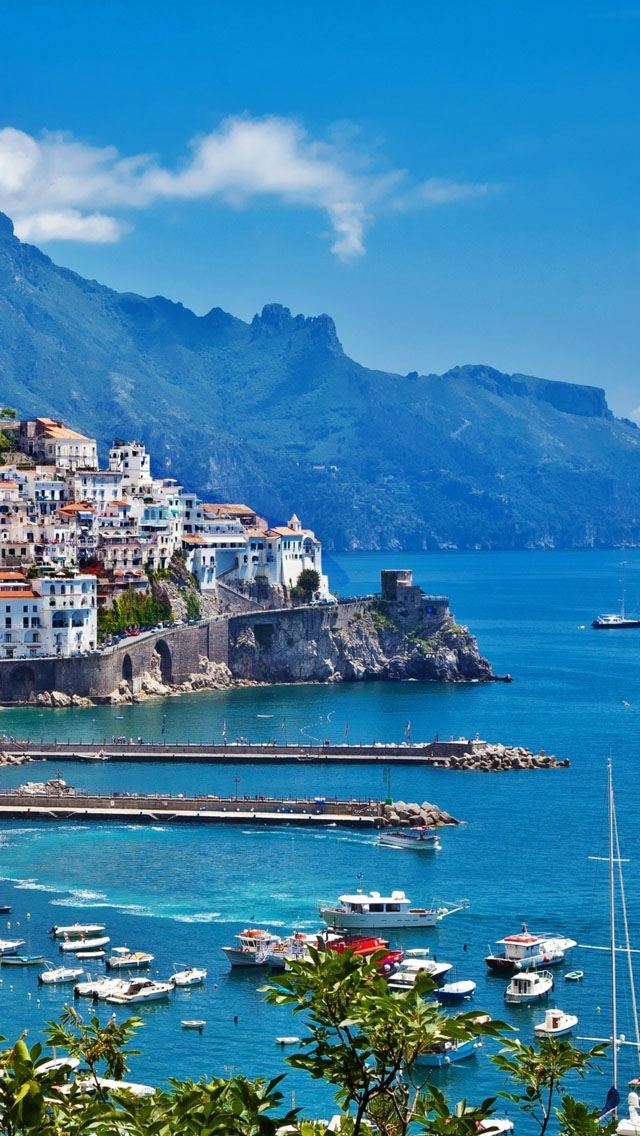 640x1136 Greece Island City Landscape - pier iPhone Wallpaper