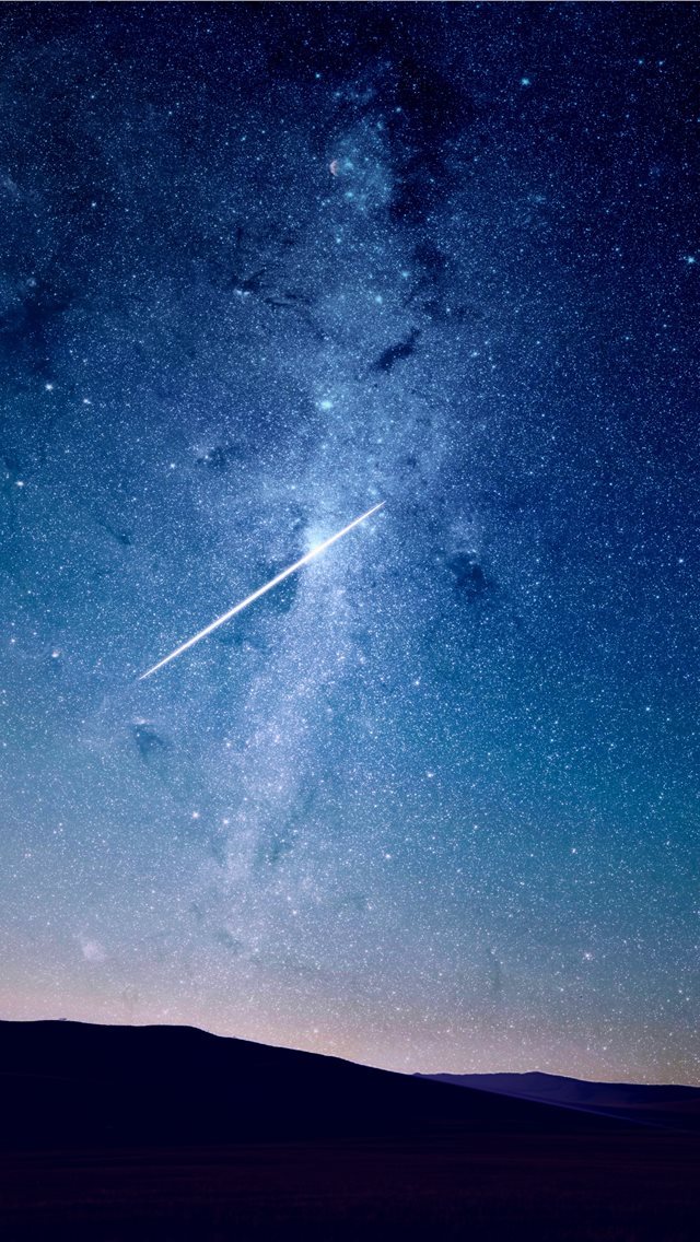 640x1136 shooting star under blue sky - galaxy iPhone Wallpaper