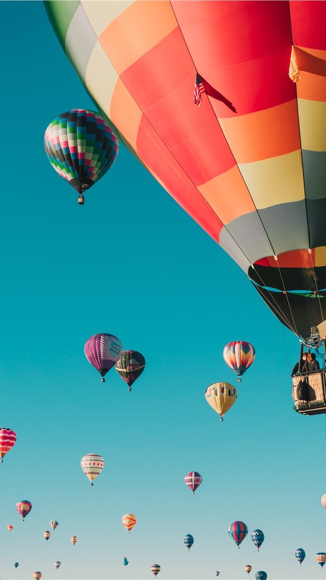 640x1136 hot air balloons under blue sky - albuquerque iPhone Wallpaper