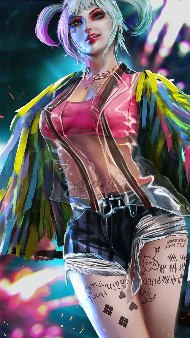 640x1136 birds of prey harley quinn art 4k - birds of prey iPhone Wallpaper