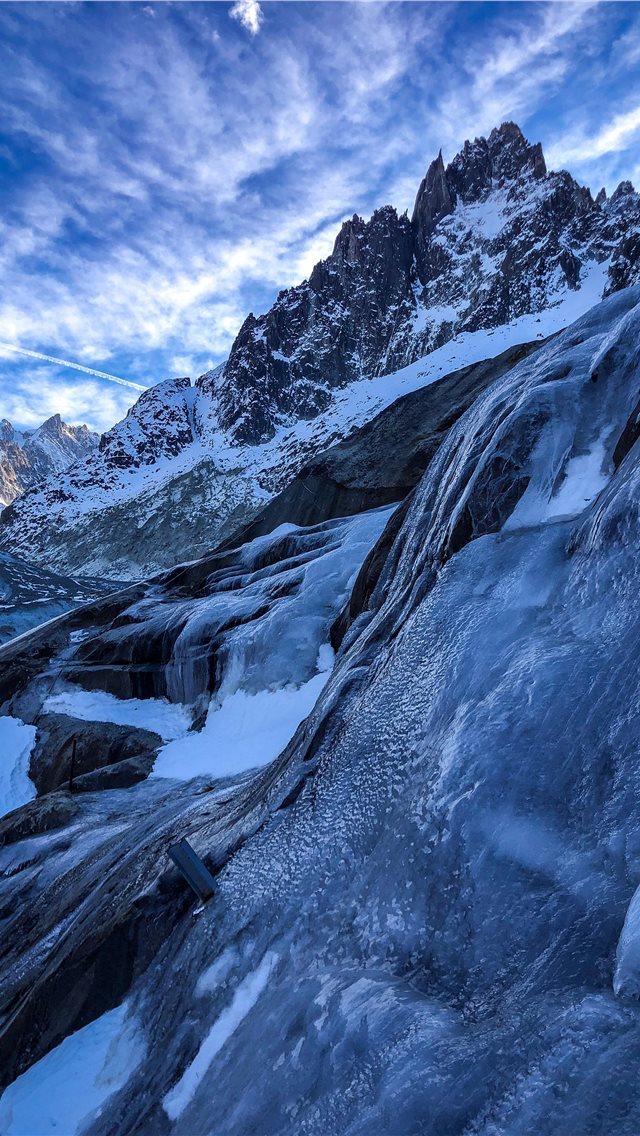 640x1136 mountain coated with snow - france iPhone Wallpaper