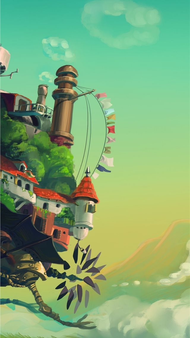 Howl's Moving Castle Hayao Miyazaki Studio iPhone wallpaper 