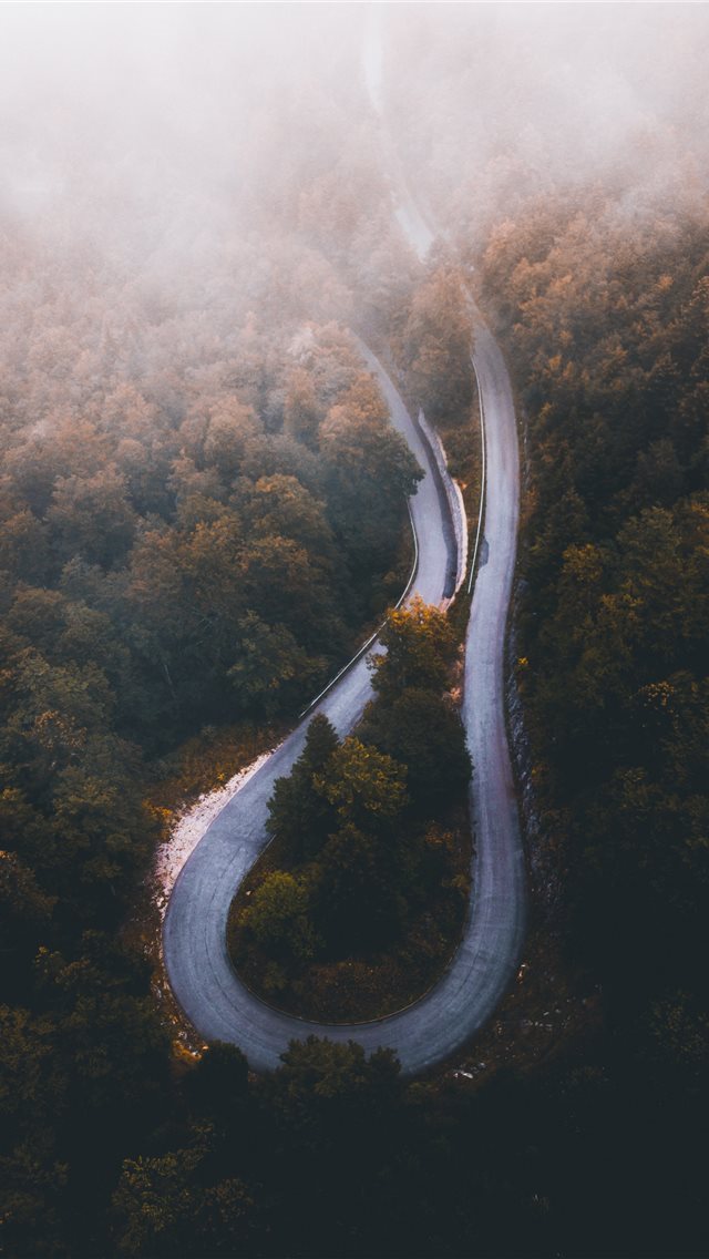 640x1136 aerial photo of curved highway during daytime - grey iPhone Wallpaper