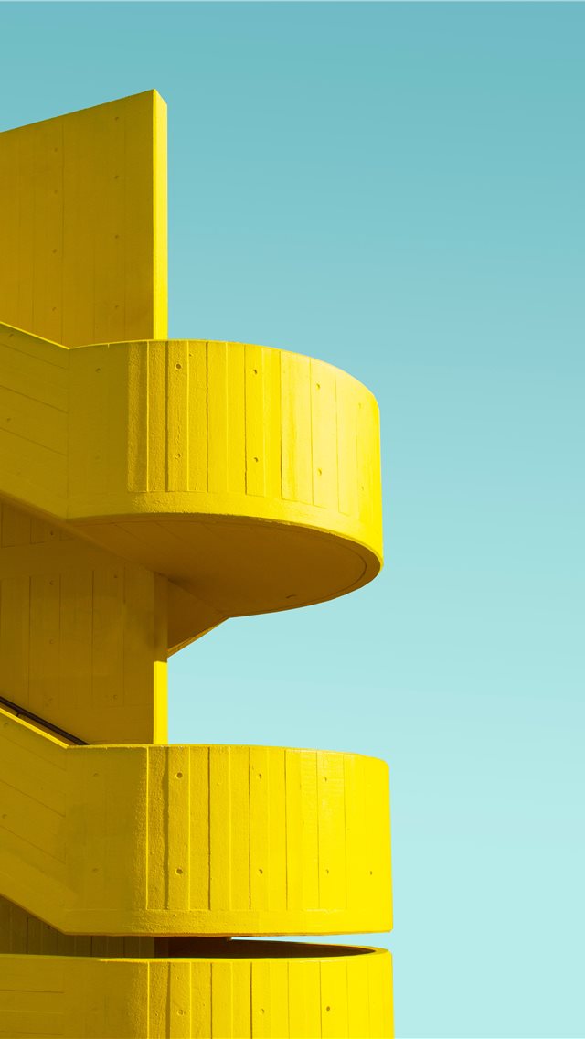 yellow building parking ramp iPhone wallpaper 