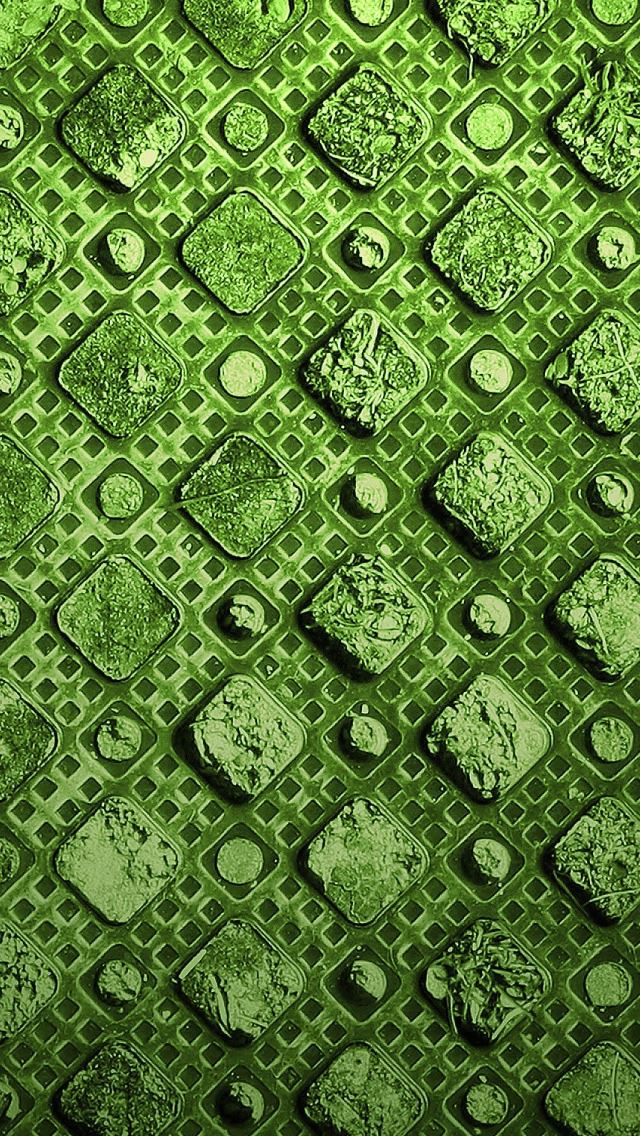640x1136 Green Squares - circle iPhone Wallpaper