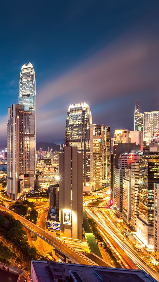 640x1136 Hong Kong Skyscrapers - city iPhone Wallpaper