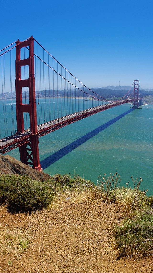 640x1136 San francisco bridge - sea iPhone Wallpaper