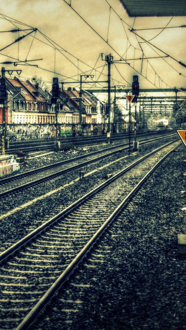 640x1136 Train Station Hdr - railway iPhone Wallpaper