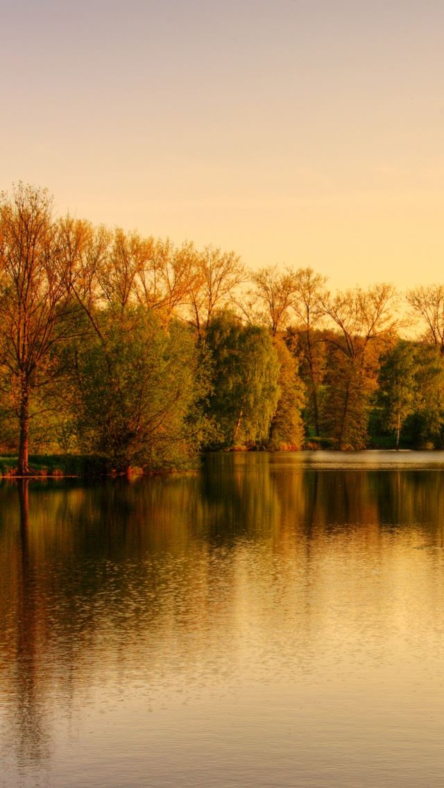 640x1136 Park Lake Autumn - lake iPhone Wallpaper