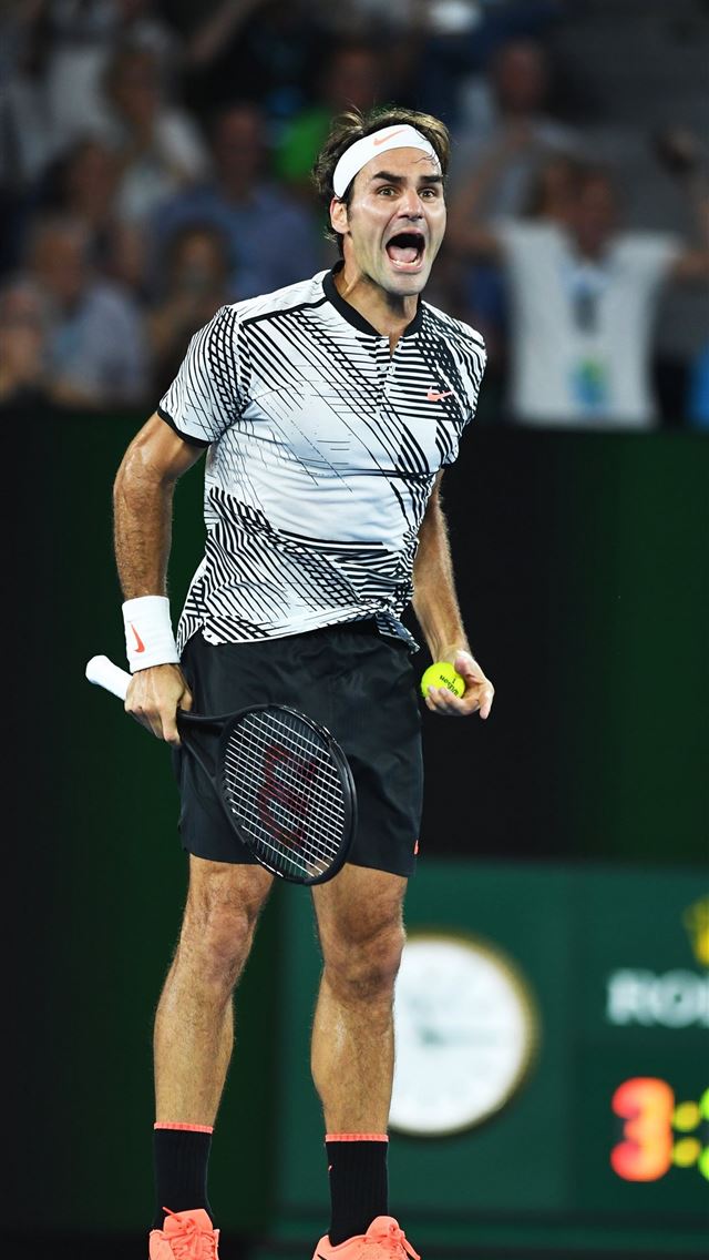 640x1136 Australian Open 2017 men's final Roger Federer v R... - tennis celebrity iPhone Wallpaper