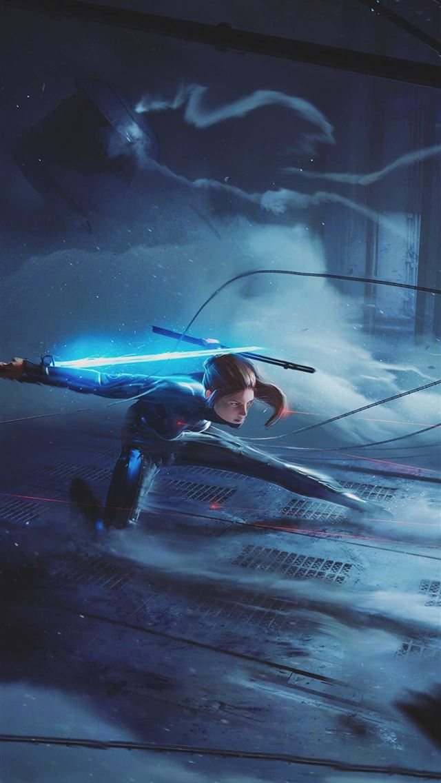 640x1136 The Silver Ninja Girl Artwork HD  - ninja iPhone Wallpaper