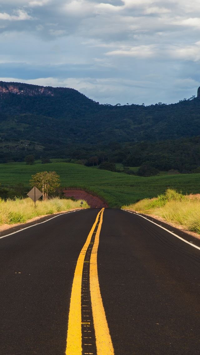 640x1136 Highway - grass iPhone Wallpaper