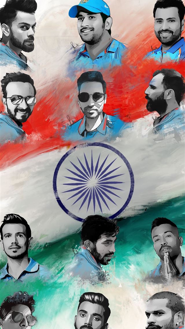 Fan art Indian cricket team iPhone wallpaper 