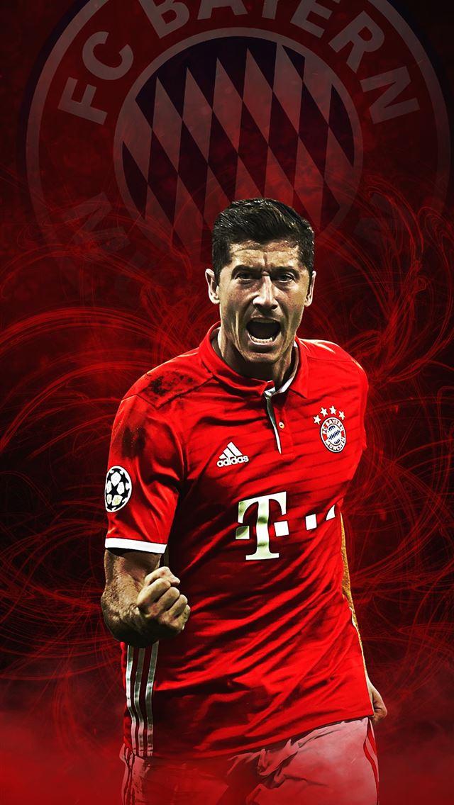 98 Lewandowski Bayern Munich on afari iPhone wallpaper 