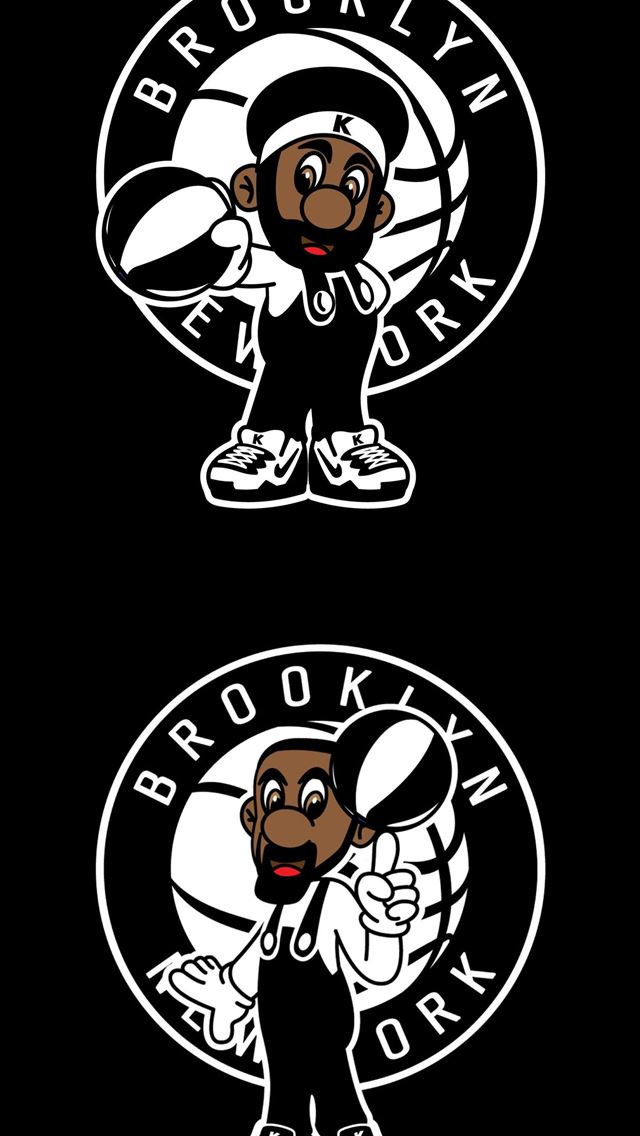 640x1136 Kevin Durant Kyrie Irving Brooklyn Nets Super Mari... - basketball celebrity iPhone Wallpaper
