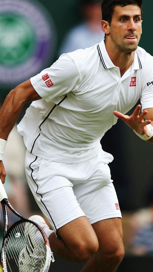 640x1136 Novak Djokovic of Serbia chases down a ball during... - serbia iPhone Wallpaper