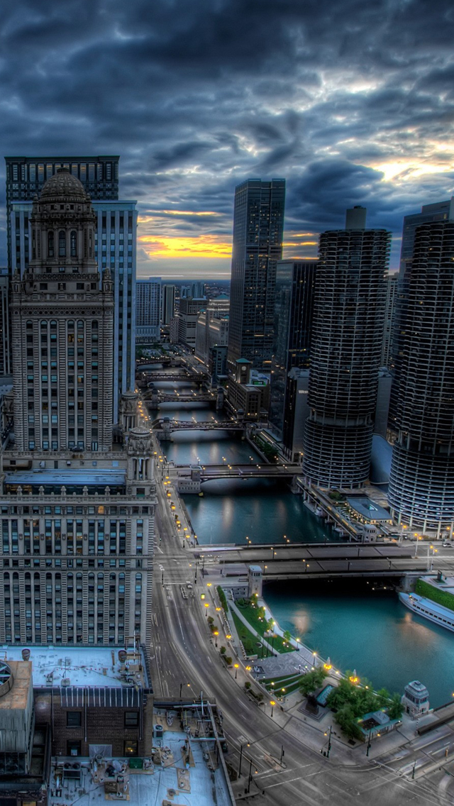 Chicago city illinois iPhone wallpaper 
