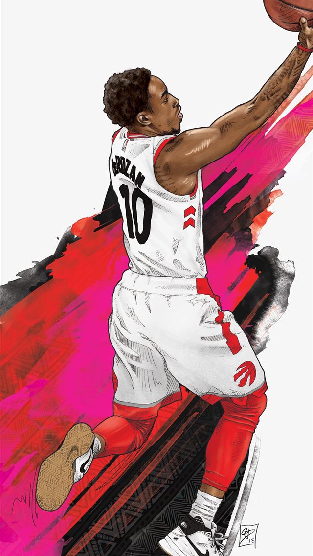 640x1136 Demar Derozan illustrated poster - basketball celebrity iPhone Wallpaper