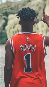 Chicago Bulls Nba Derrick Rose Back View wallpaper