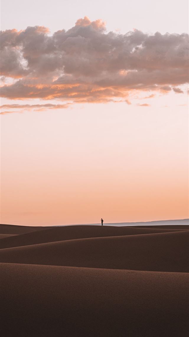 640x1136 silhouette of person standing on desert -  iPhone Wallpaper