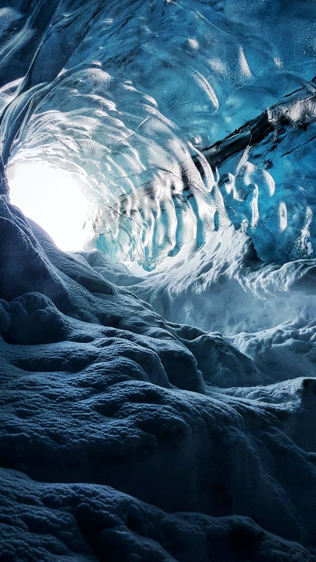 icy cave iPhone wallpaper 