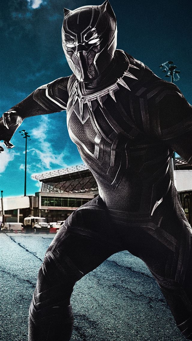 640x1136 black panther captain america civil war 8k - captain america civil war iPhone Wallpaper