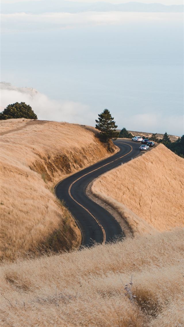 640x1136 brown grass field - clouds iPhone Wallpaper