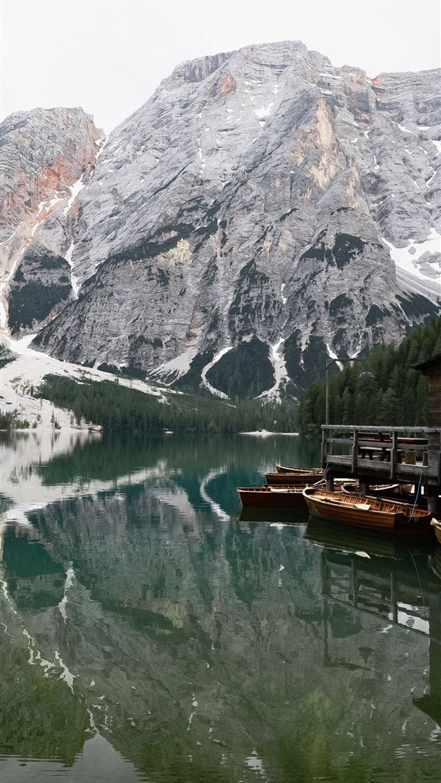 640x1136 wooden house beside lake - house iPhone Wallpaper