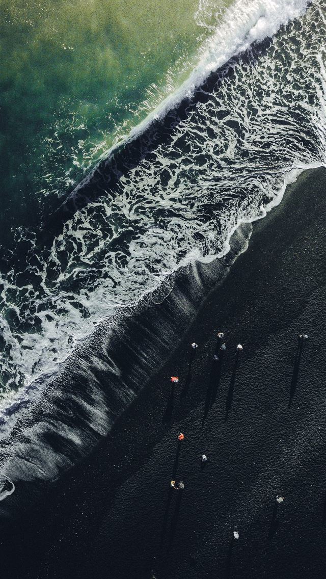 aerial view photography of beach iPhone wallpaper 
