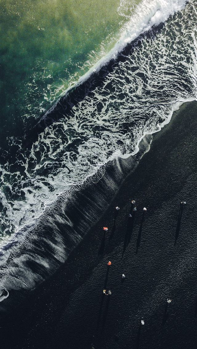 640x1136 aerial view photography of beach - iceland iPhone Wallpaper