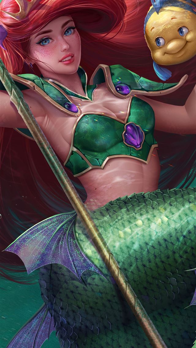 640x1136 little mermaid fish 4k - deviantart iPhone Wallpaper
