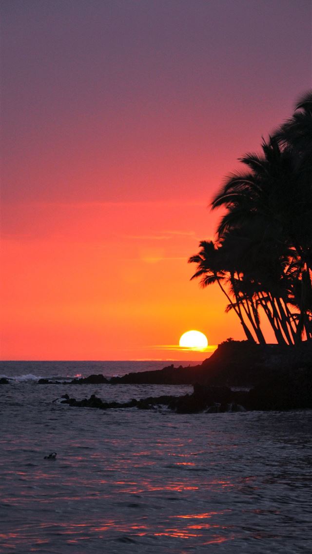 Big Island Sunset Hawaii iPhone wallpaper 