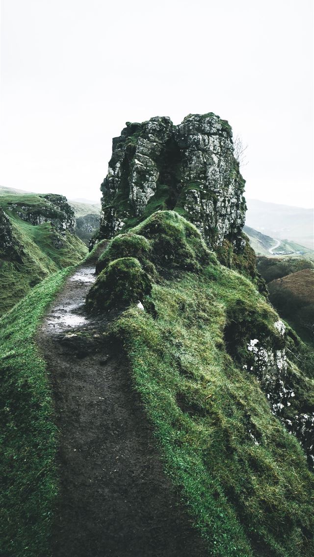 640x1136 pathway near rock formation during daytime -  iPhone Wallpaper