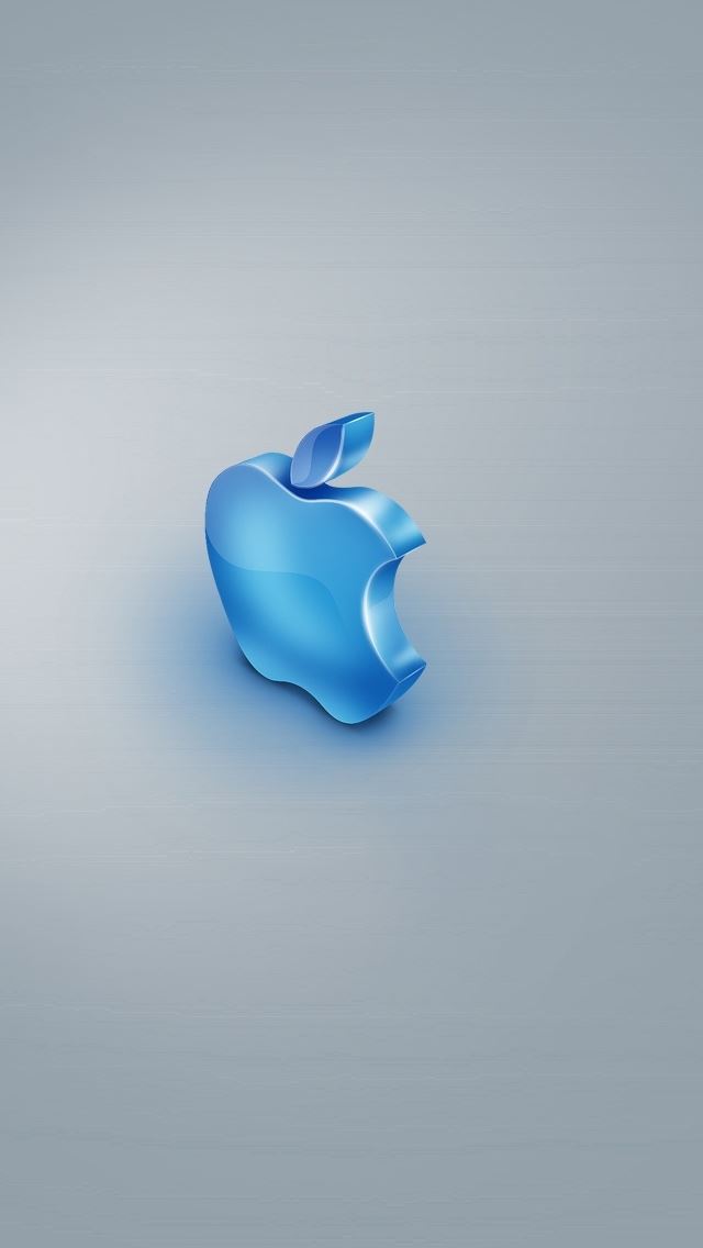 640x1136 Blue Apple - logo iPhone Wallpaper