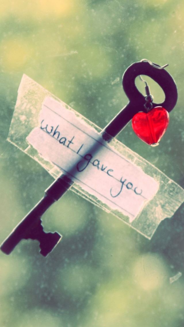 640x1136 Heart key - key iPhone Wallpaper