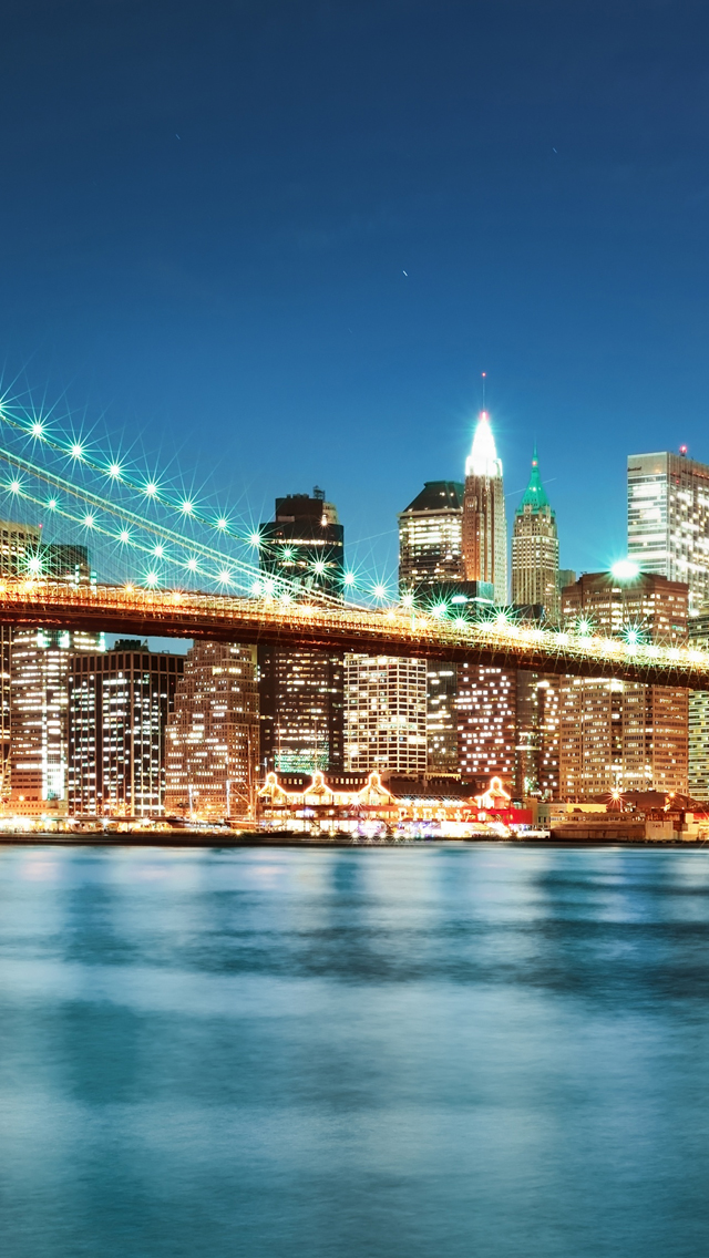 New York city night lights iPhone Wallpapers Free Download