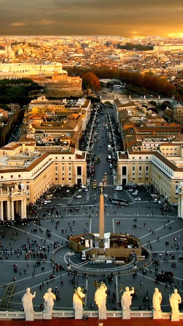 640x1136 Vaticani Piazza San Pietro - city iPhone Wallpaper