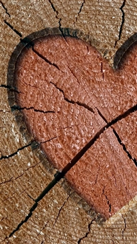 Heart engraved log wallpaper